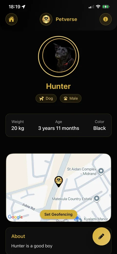 Petverse app dashboard